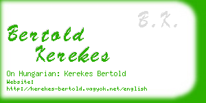 bertold kerekes business card